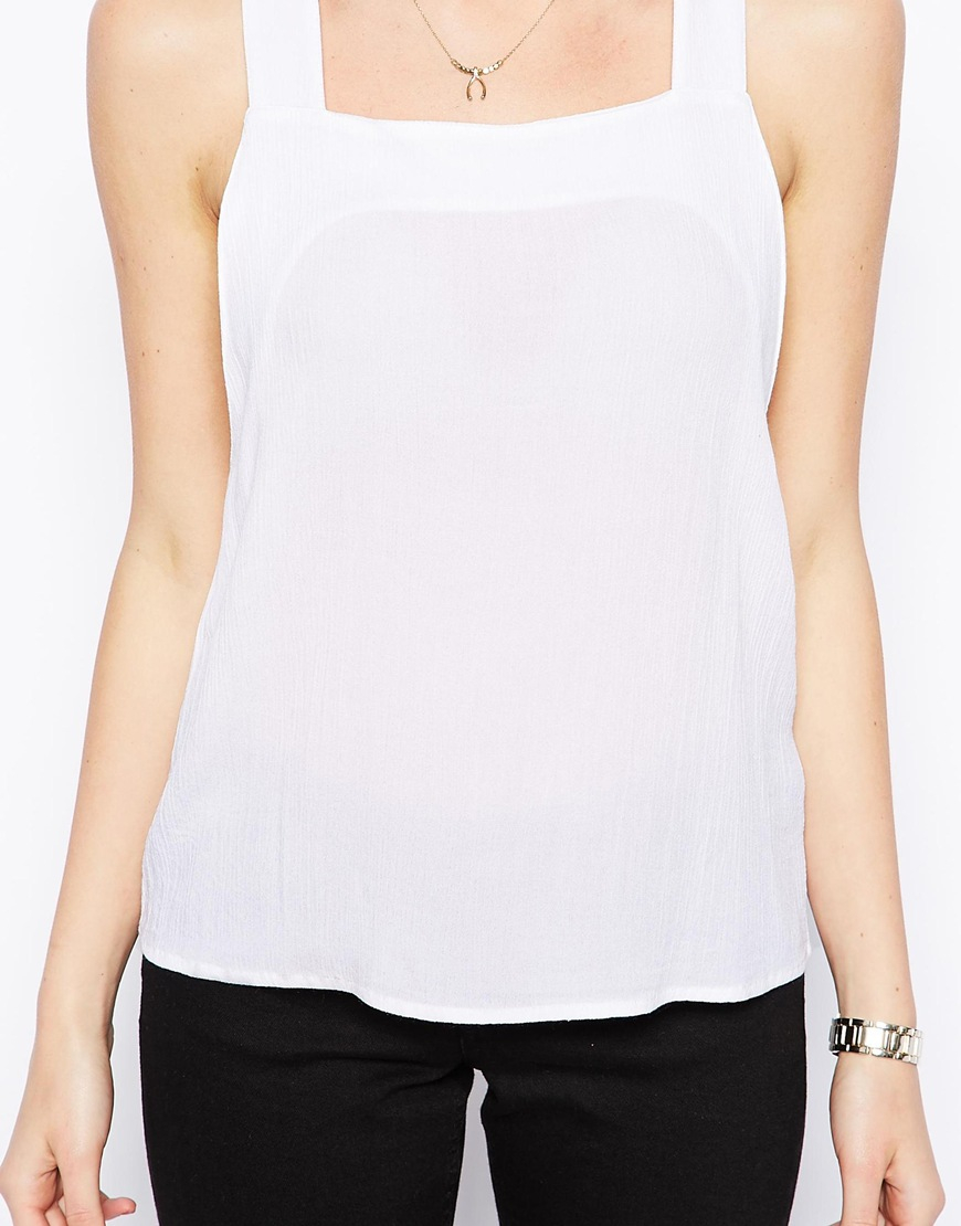 Lyst Asos Thick Strap Swing Cami Top in White