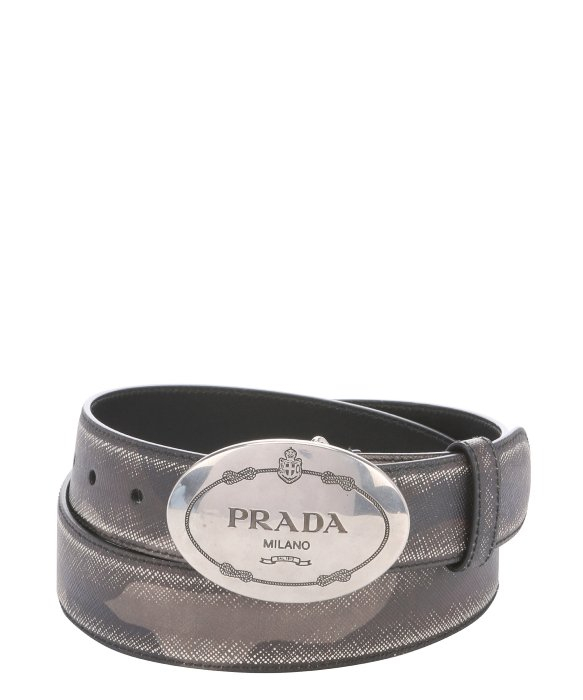 prada green leather belt  