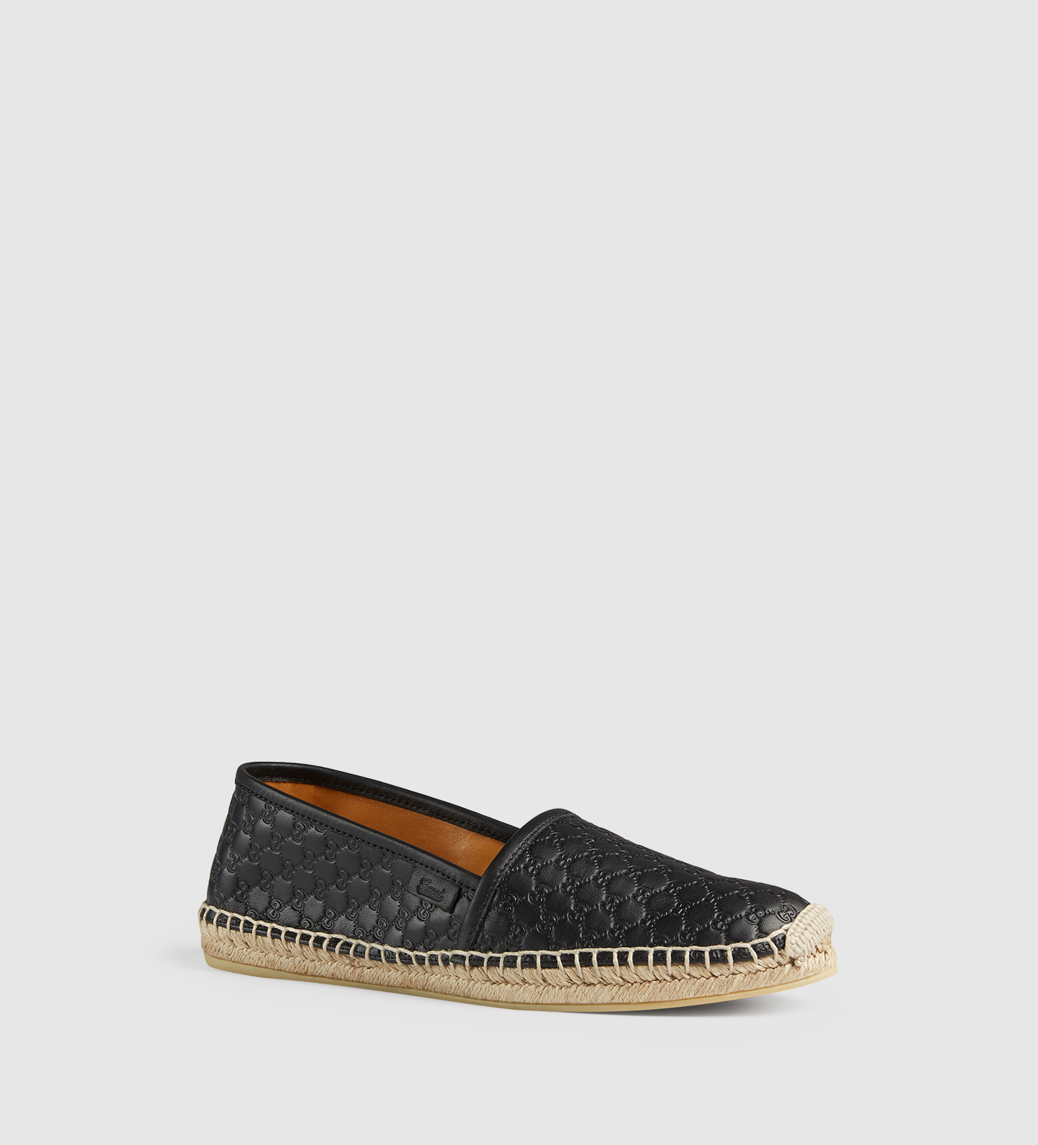 Gucci Microssima Leather Espadrille in Black | Lyst