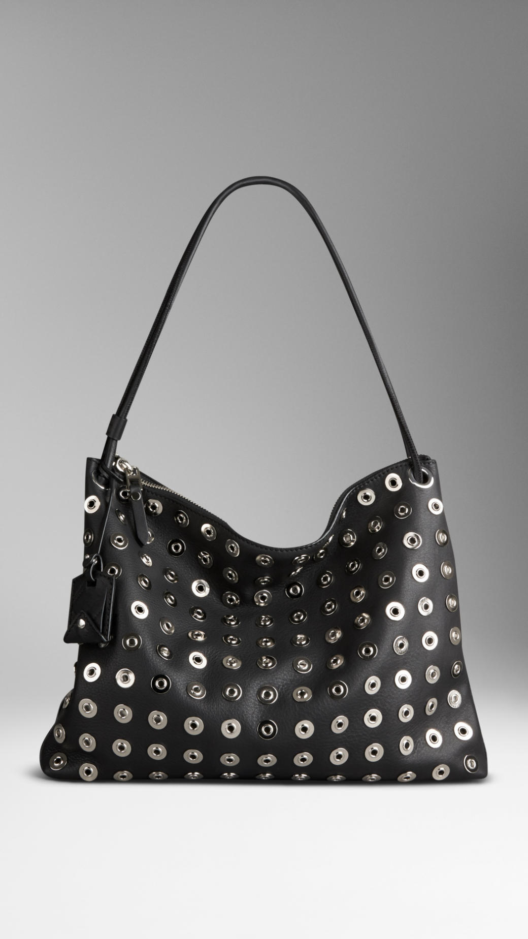 Burberry Medium Metal Eyelet Hobo Bag in Black Lyst