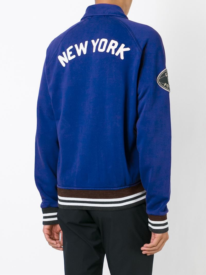 Lyst - Polo Ralph Lauren Embroidered Varsity Jacket in Blue for Men