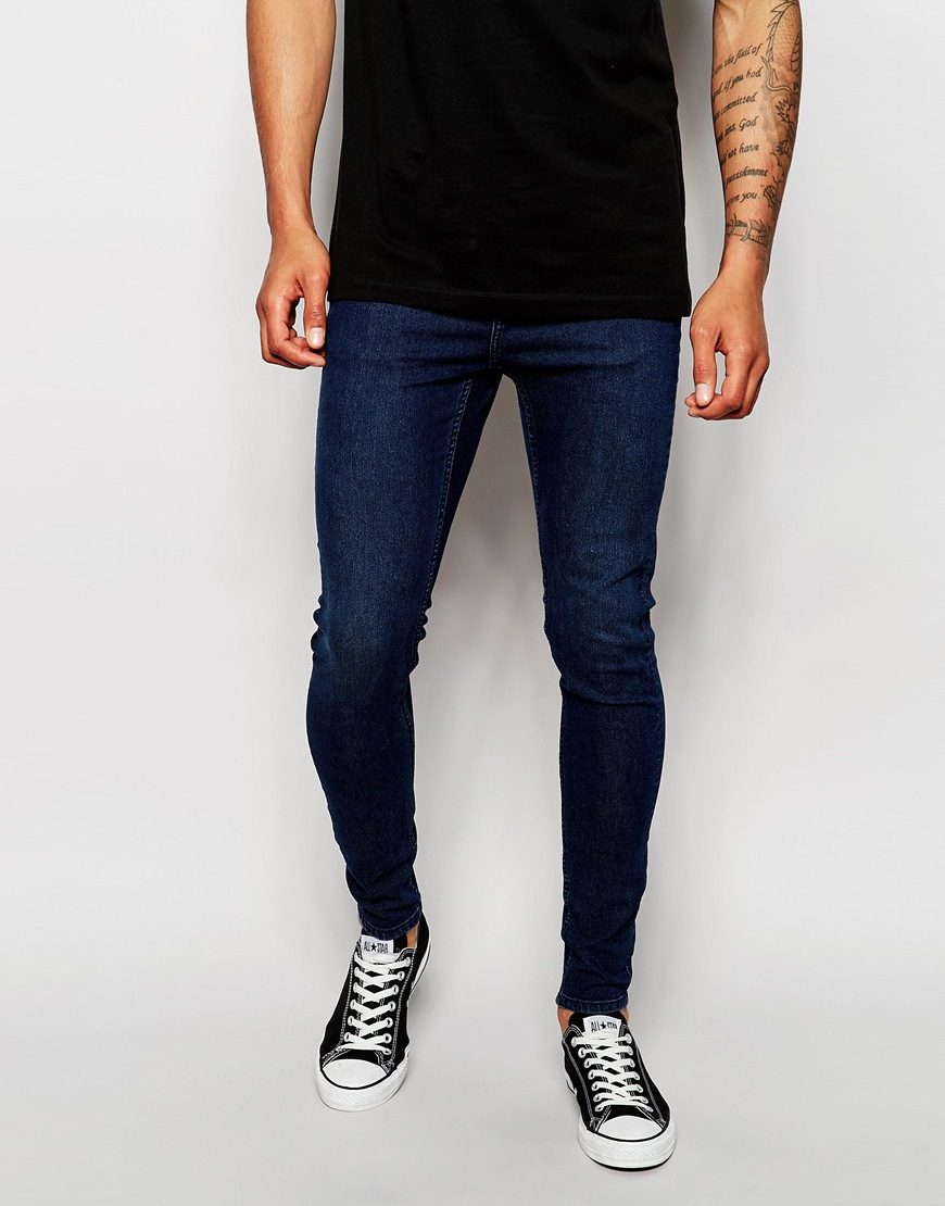 Lyst - Cheap Monday Jeans Him Spray Super Skinny Fit Dark Blue in Blue ...