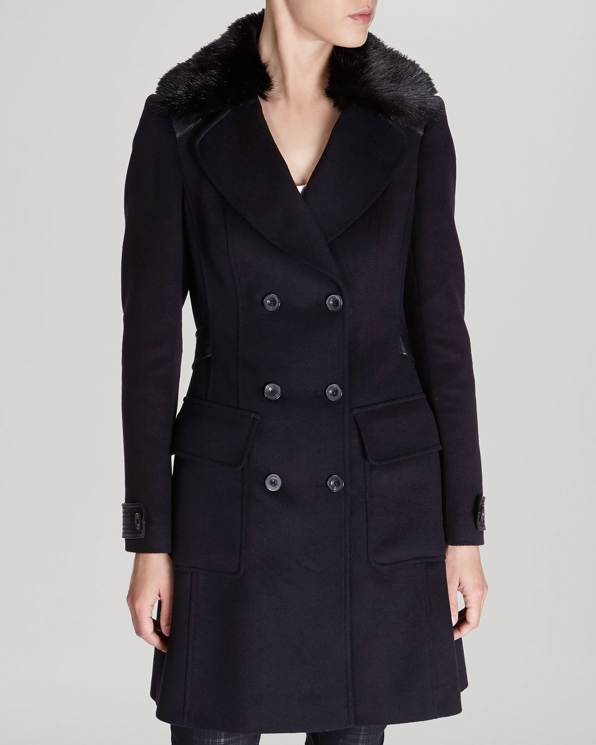 Karen millen Coat - Classic Investment Collection in Black | Lyst