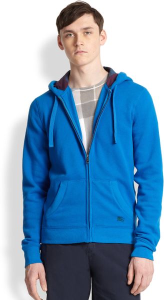 Burberry Brit Chester Check Hood Hoodie in Blue for Men (BRIGHT BLUE ...