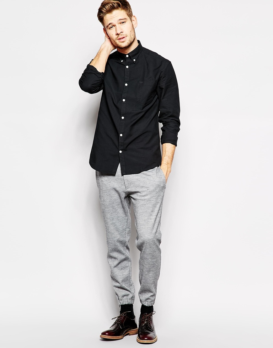 Lyst - Selected Oxford Shirt in Black for Men