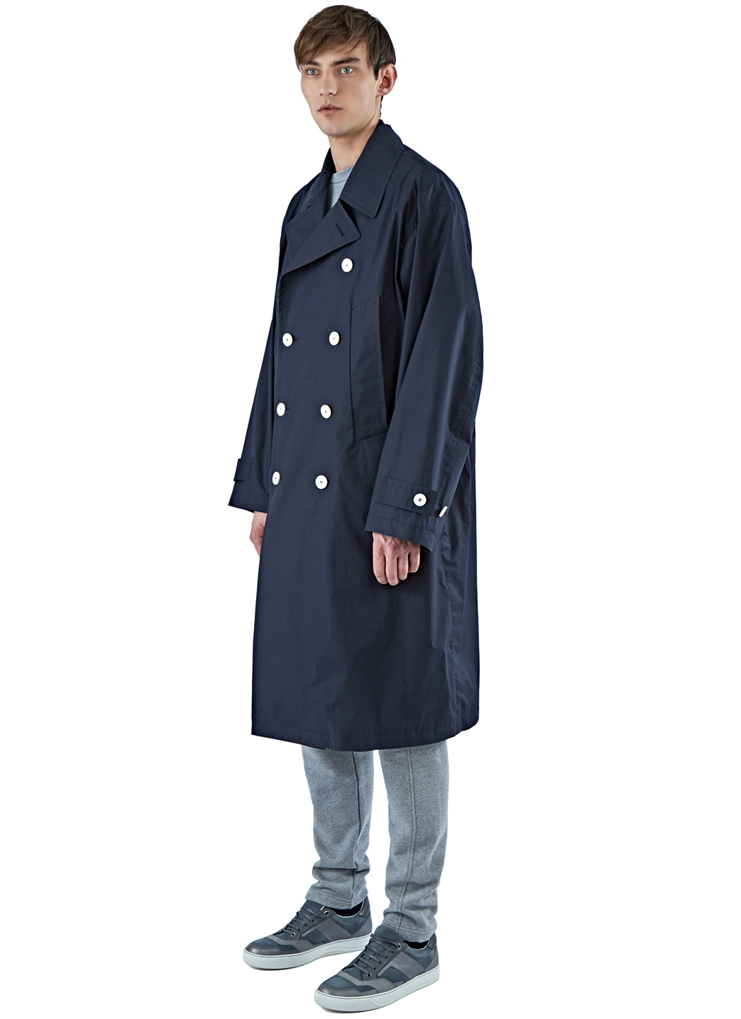Louise Paris Apc Men S Navy Blue Mac Trench Coat Retail Price Quick