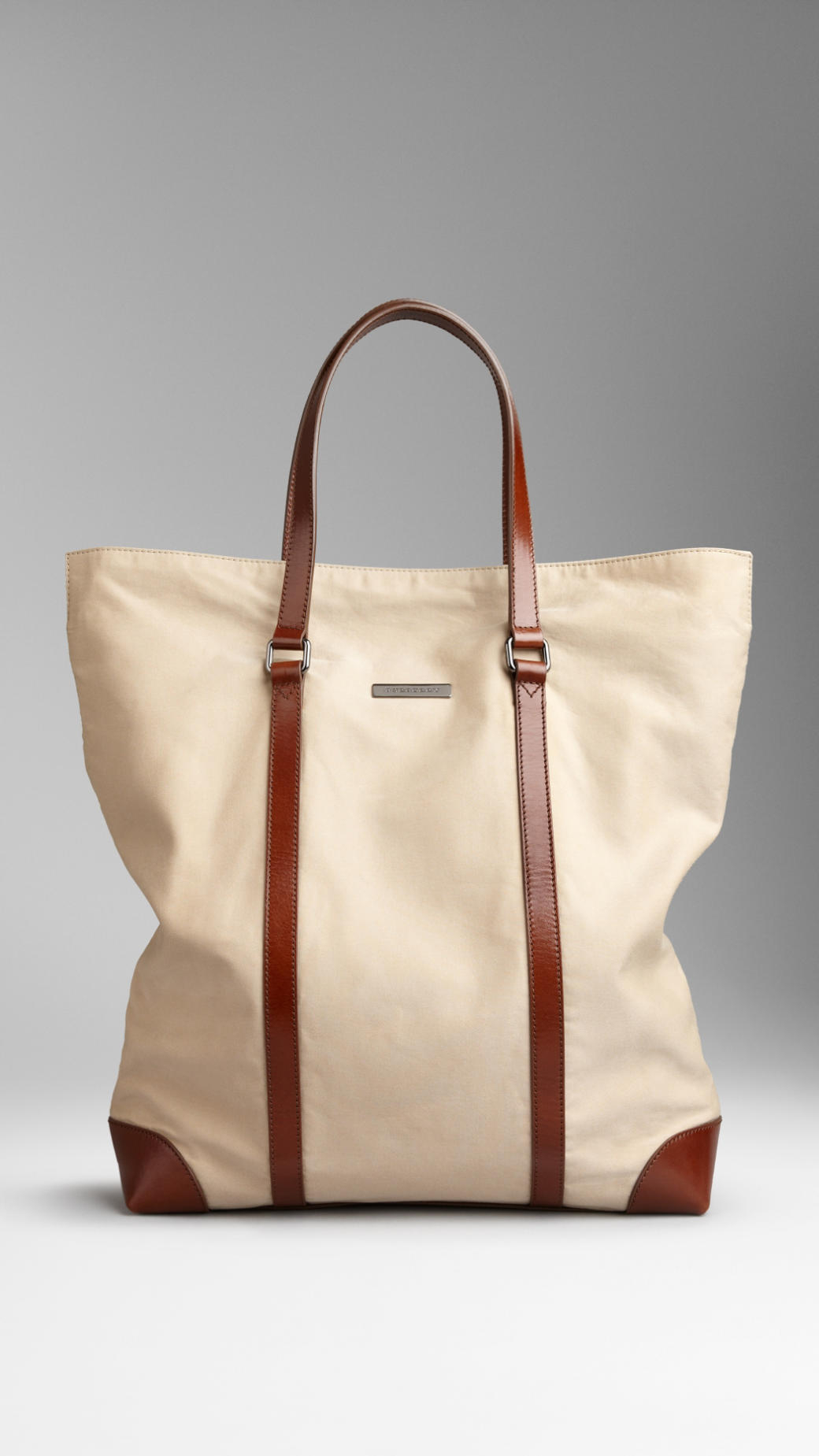 Lyst - Burberry Cotton Gabardine Tote Bag in Natural for Men