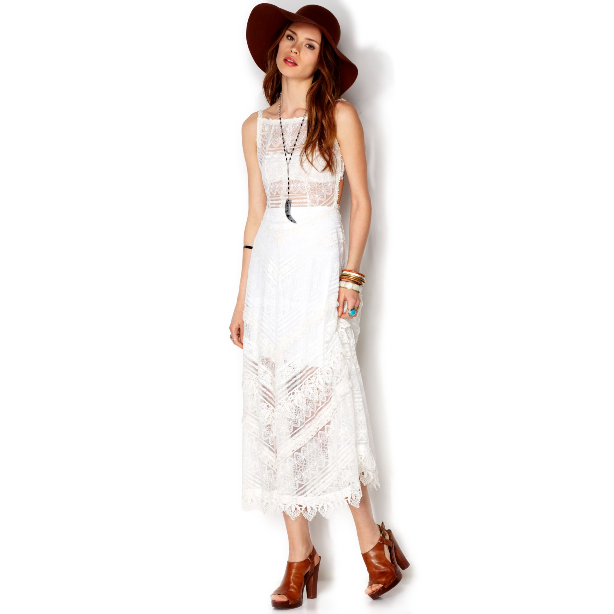 Free people white lace slip dress Free people white lace slip dress