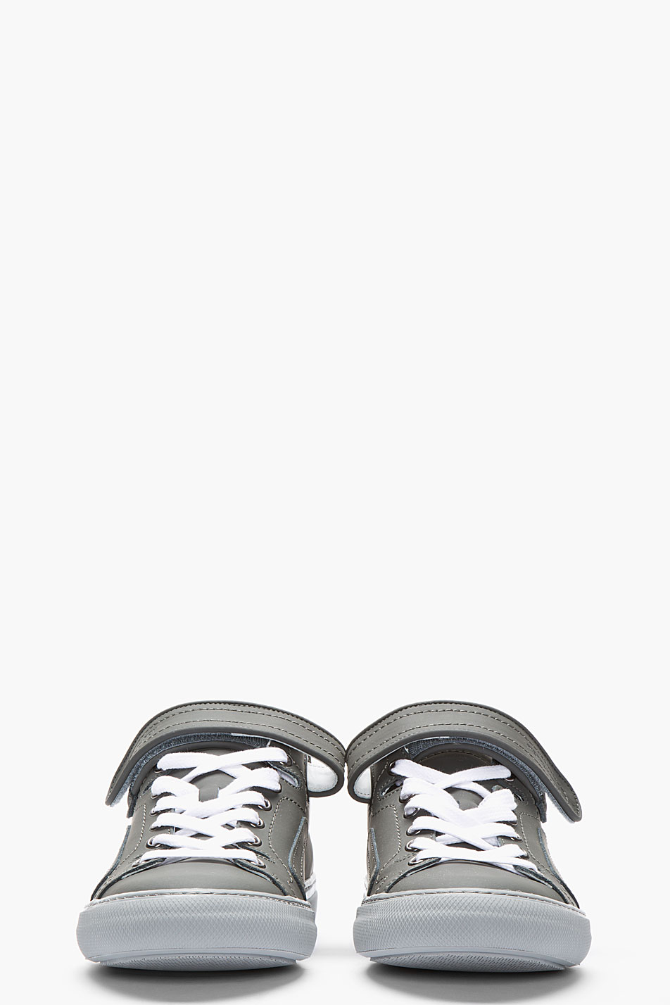 Pierre hardy Matte Grey Rubberized Leather Velcro Sneakers in Gray for ...
