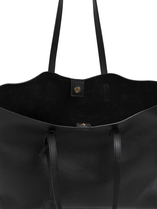 Lyst - Saint Laurent Soft Leather Tote Bag in Black