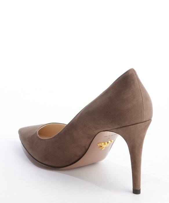 taupe pumps suede