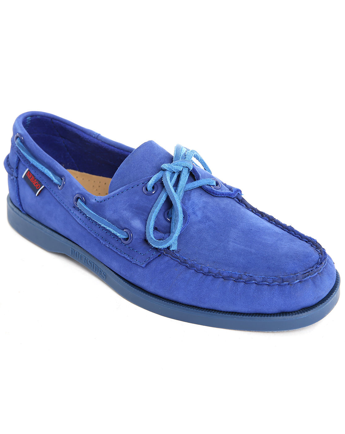 Sebago Dockside Blue Suede Boat Shoes With Tone-on-tone Sole in Blue ...