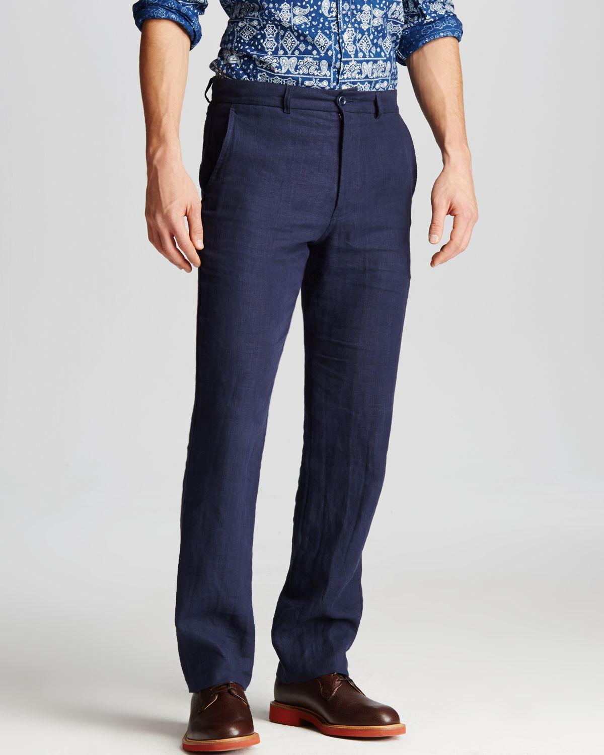 Lyst - Freemans Sporting Club Linen Pants - Regular Fit in Blue for Men