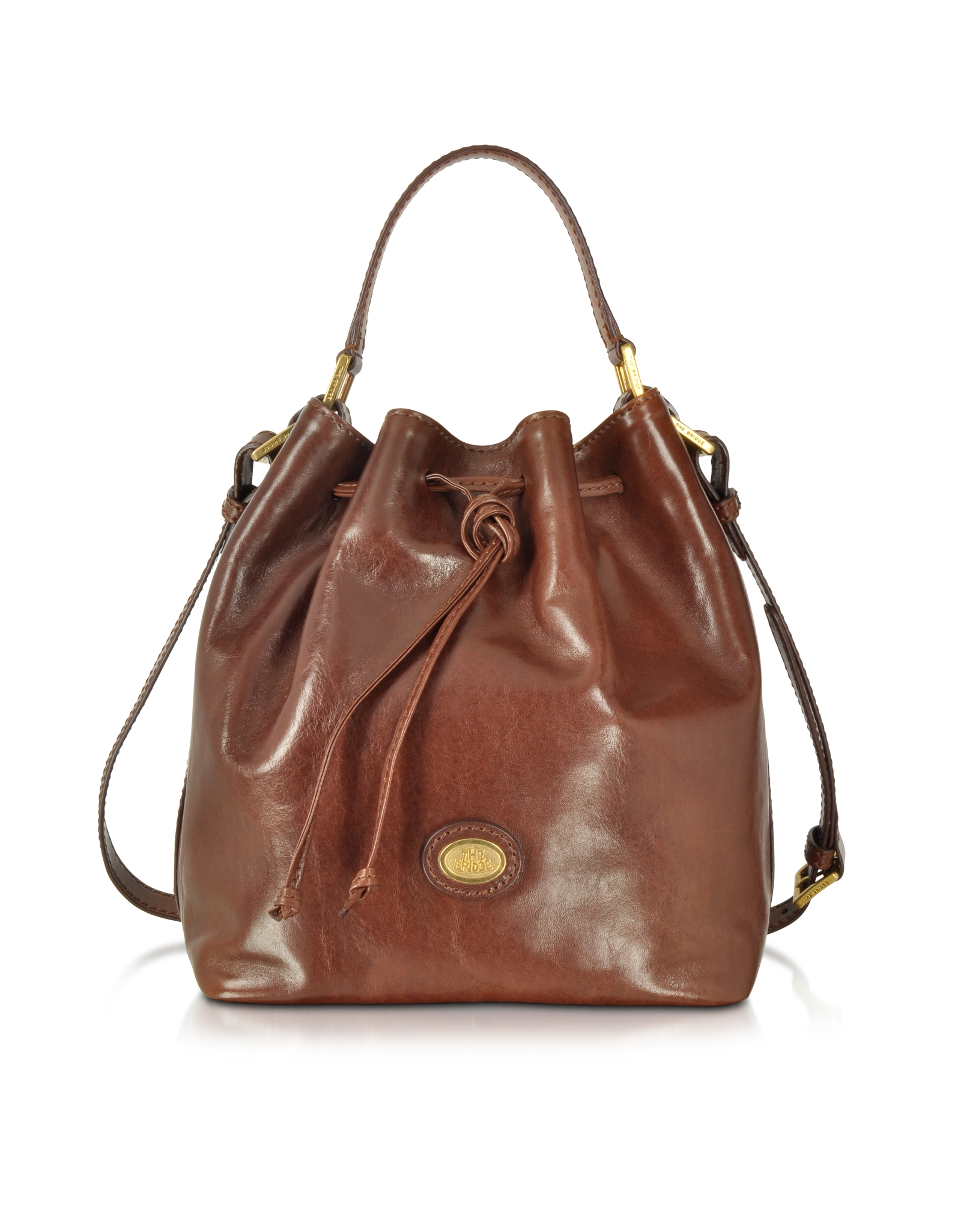 The Bridge Dark Brown Leather Bucket Bag In Lyst