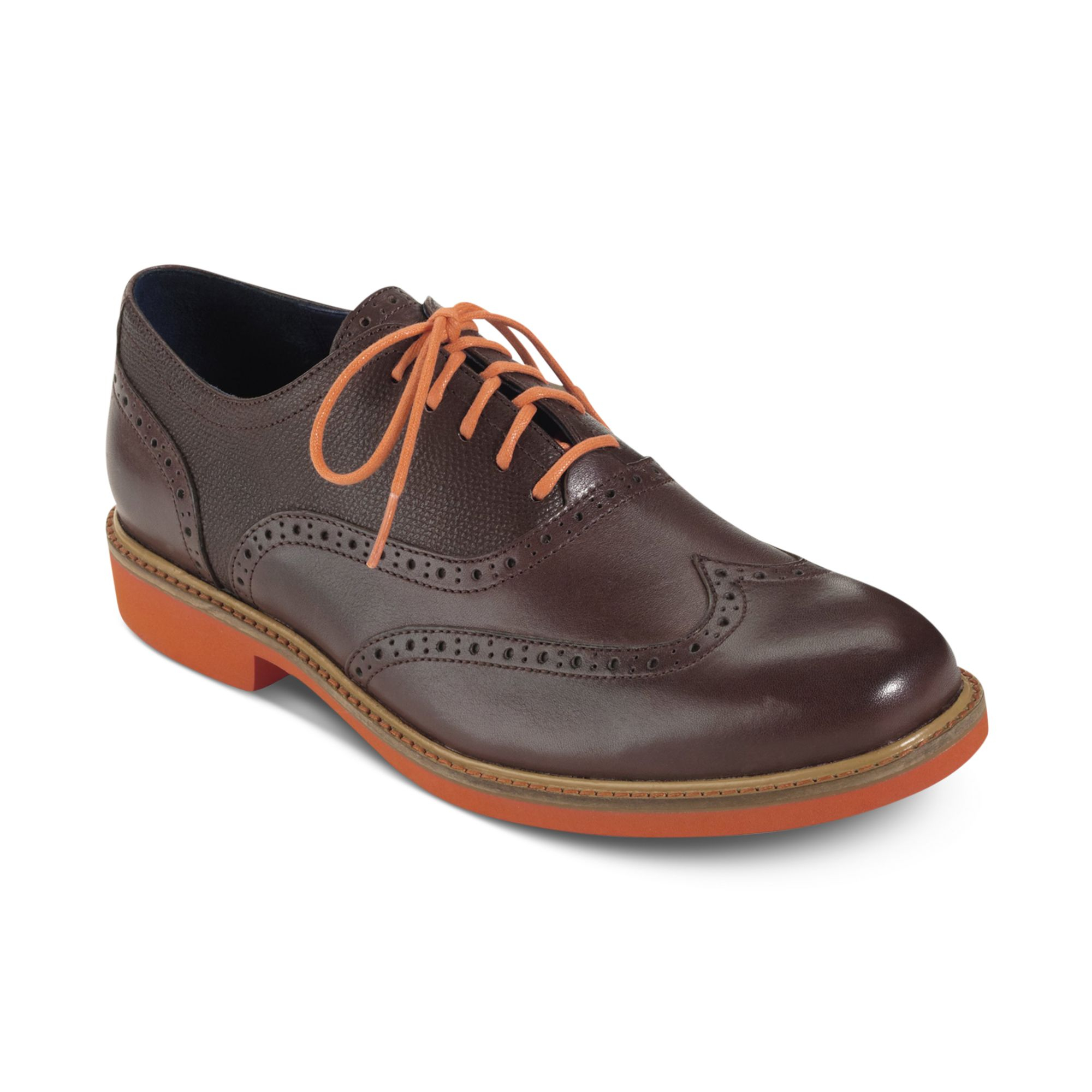 Lyst - Cole haan Great Jones Wing-tip Lace Shoes in Brown for Men