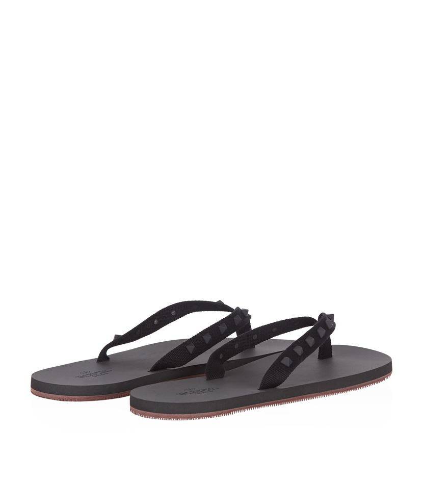  Valentino  Rockstud  Flip  flop  in Black for Men Lyst