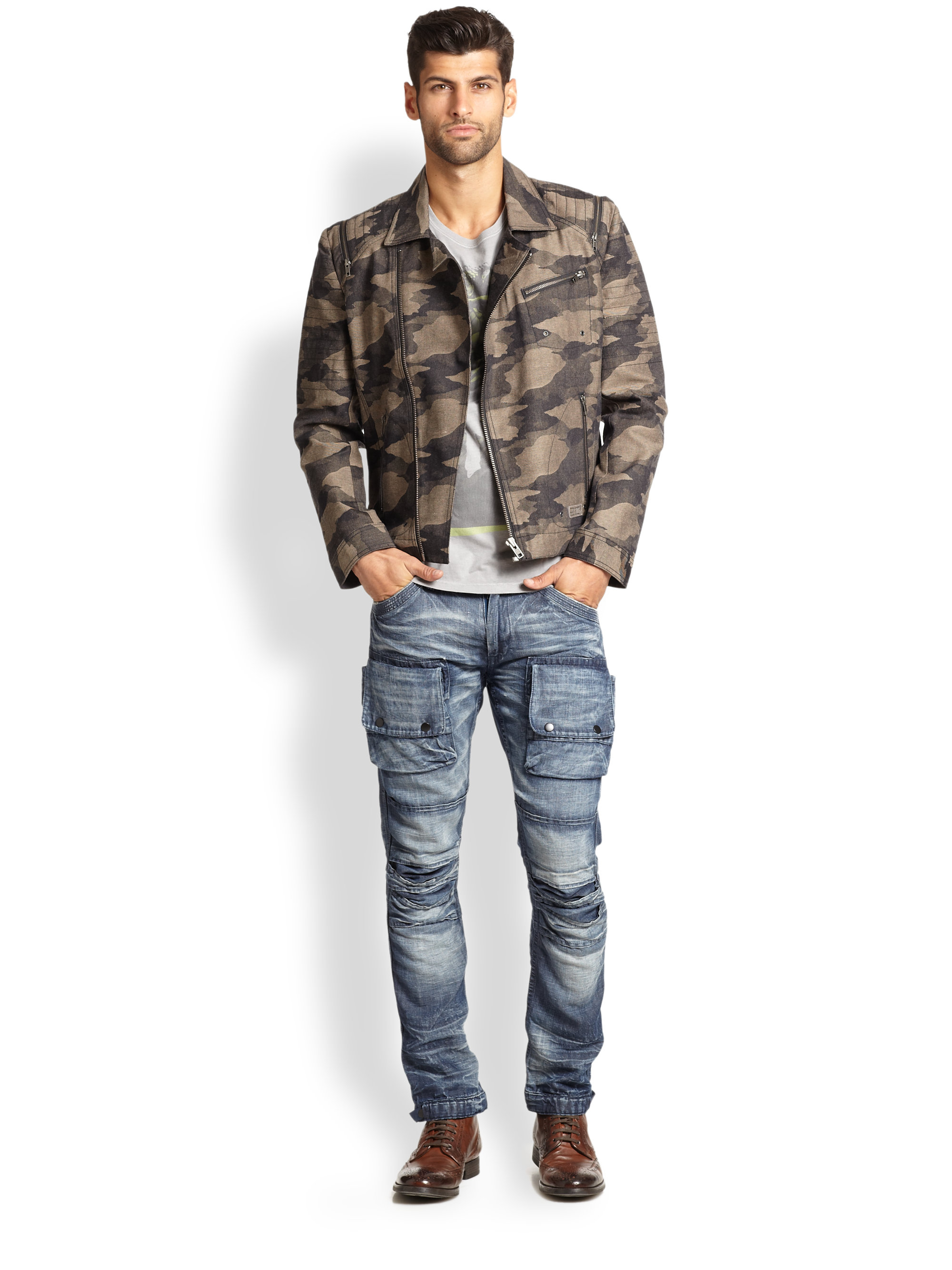 Prps Camo Jacket In Natural For Men Lyst Gallery