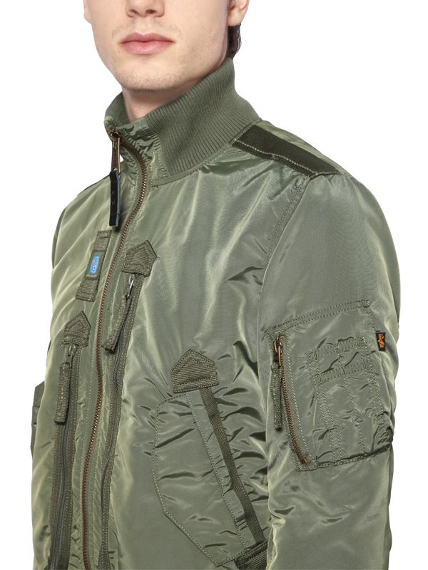 Alpha Industries Synthetic Prop Patches Nylon Bomber Jacket in Military ...
