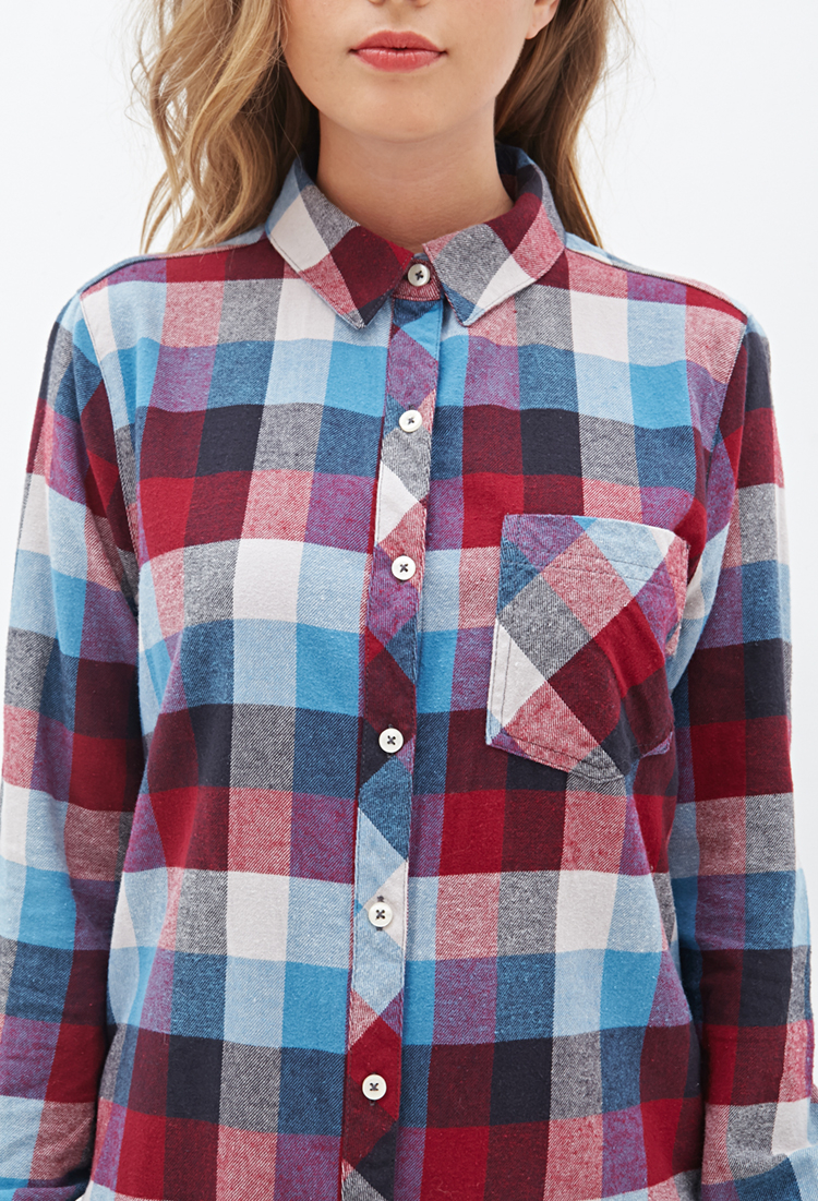 multi coloured checked shirt