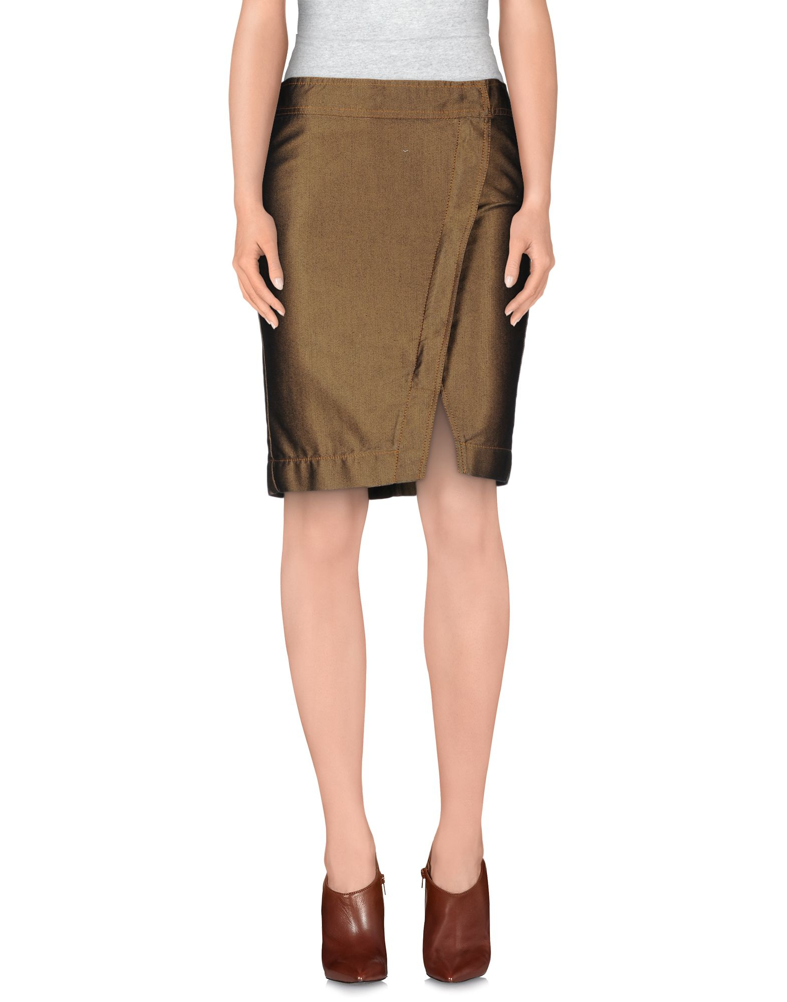 Lyst - Ferré Denim Skirt in Brown