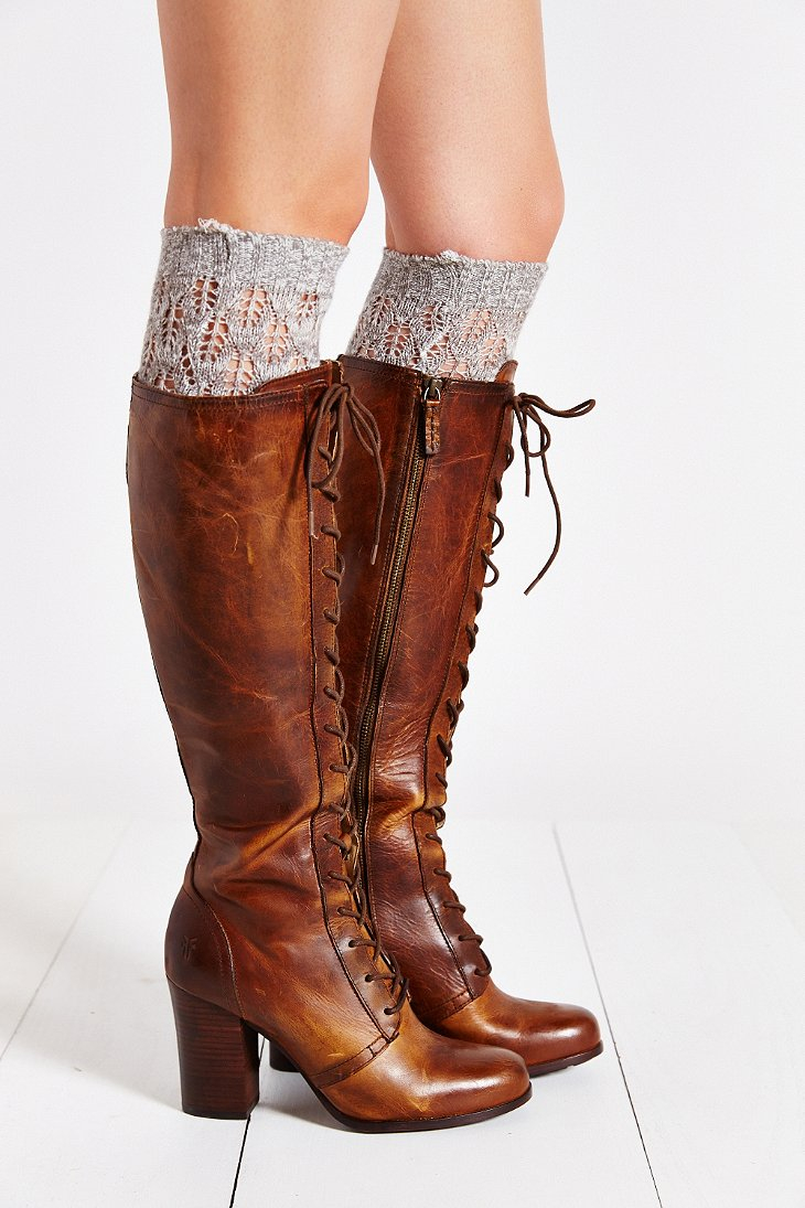 Lyst Frye Parker Lace Up Tall Boot In Brown