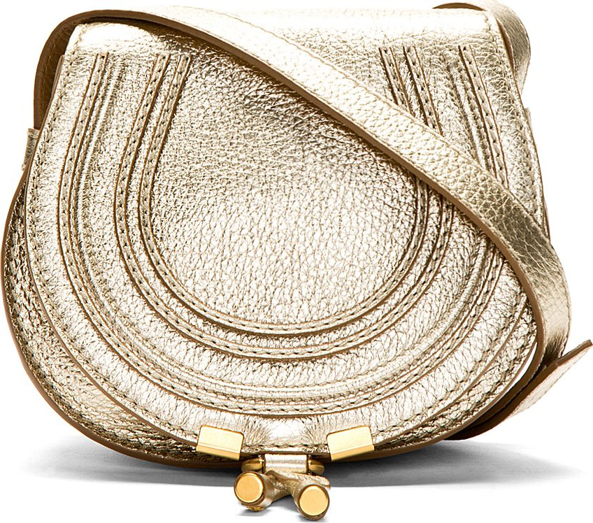 chloe best replica - Chlo Platinum Metallic Marcie Small Shoulder Bag in Gold | Lyst