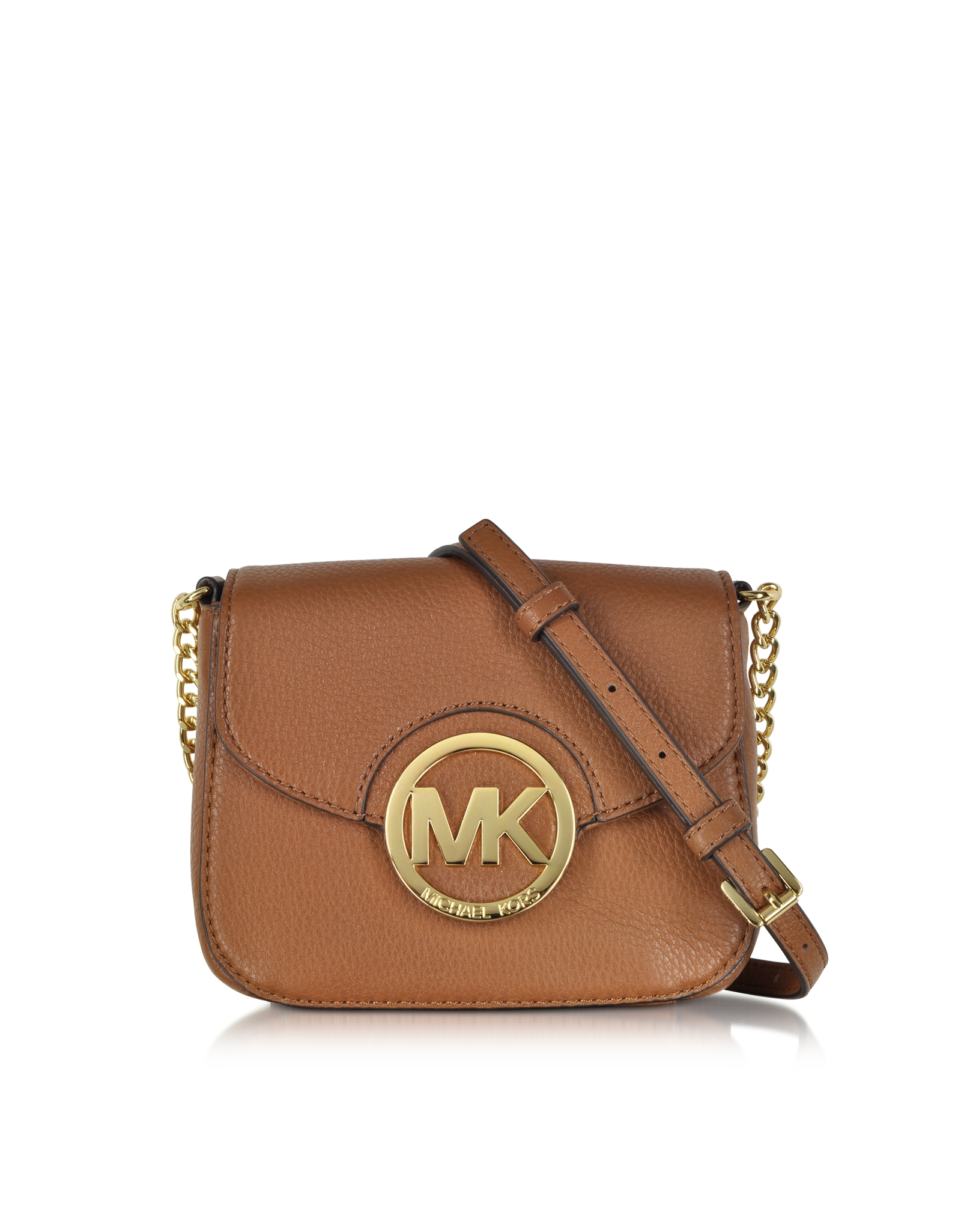 Lyst Michael Kors Fulton Luggage Leather Small Crossbody Bag in Metallic