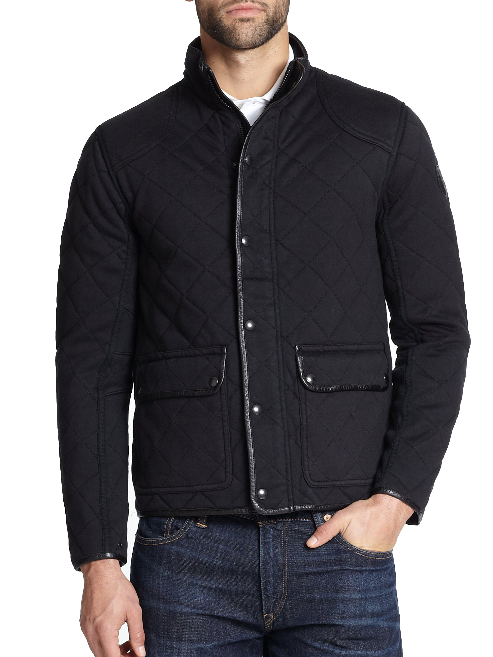 Lyst - Polo Ralph Lauren Quilted Pima Cotton Jacket in Black for Men