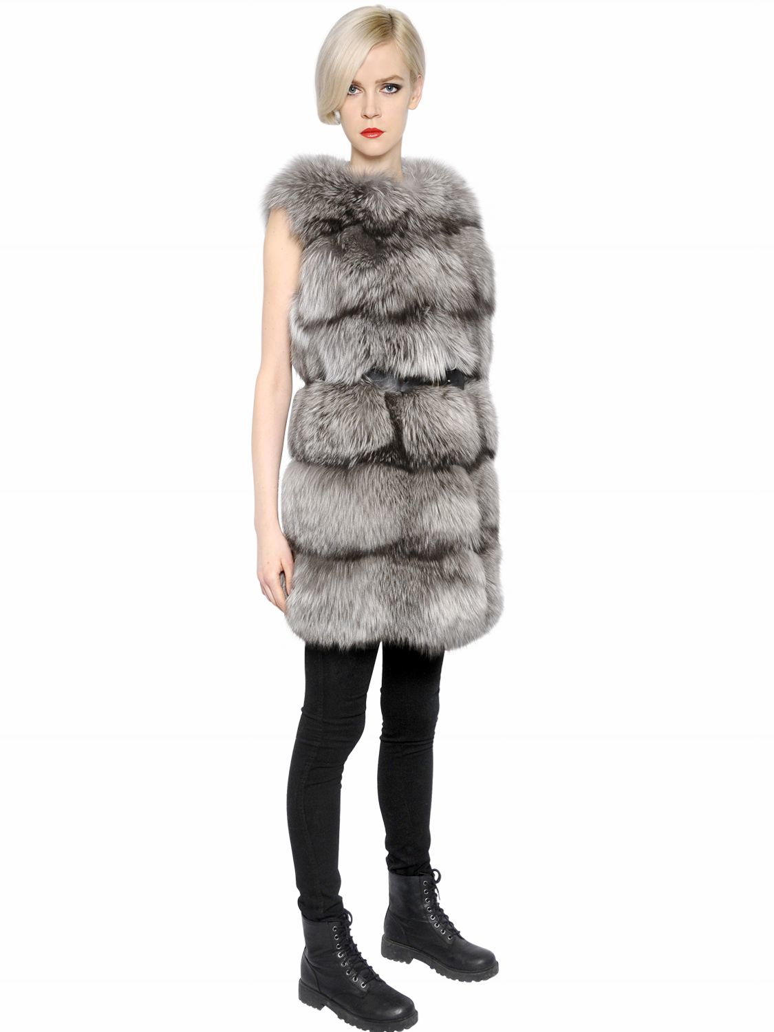 yves salomon fox fur vest