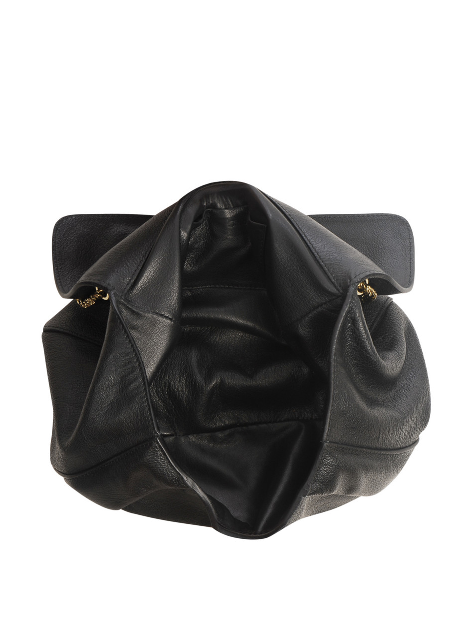 chloe black elsie textured-leather bag