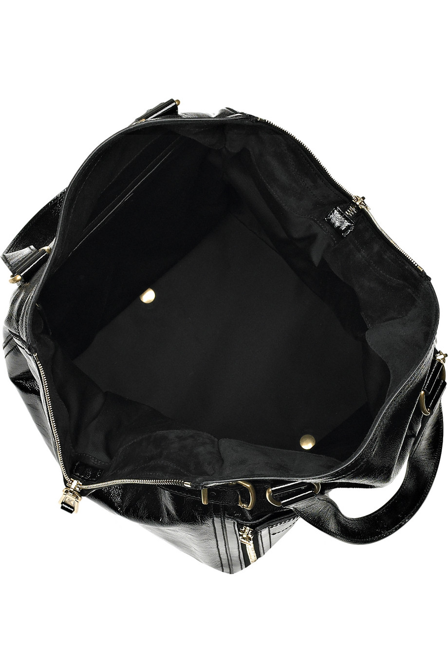 Saint laurent Downtown Patent-leather Tote in Black (nero) | Lyst  