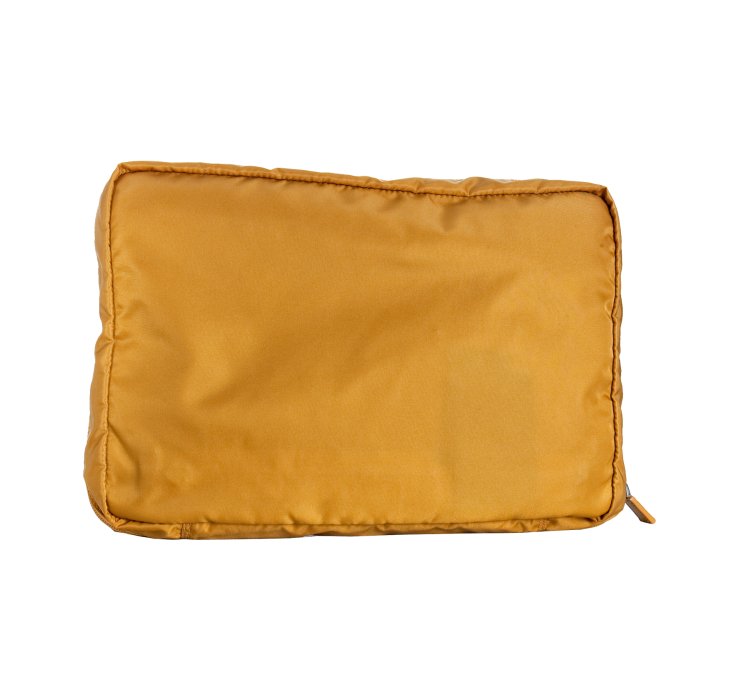 Prada Yellow Nylon Zip Travel Pouch in Yellow (mustard) | Lyst