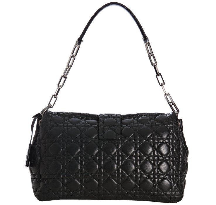 Lyst - Dior Black Quilted Lambskin New Lock Chain Shoulder Bag in Black