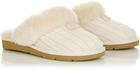 Ugg Cozy Knit Slippers in White (cream) | Lyst