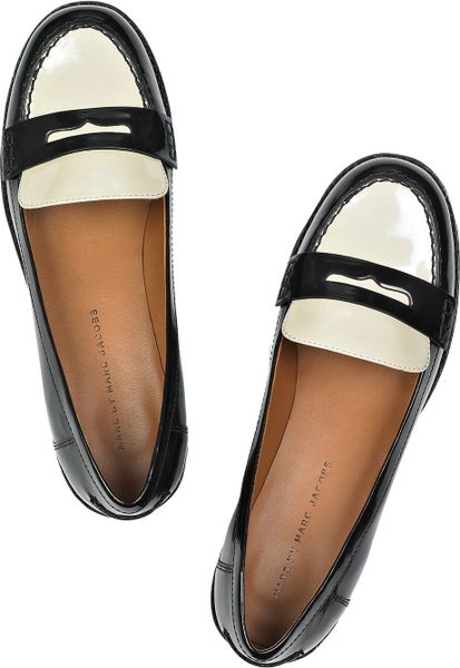 Marc By Marc Jacobs Two-tone Patent-leather Loafers in Black | Lyst