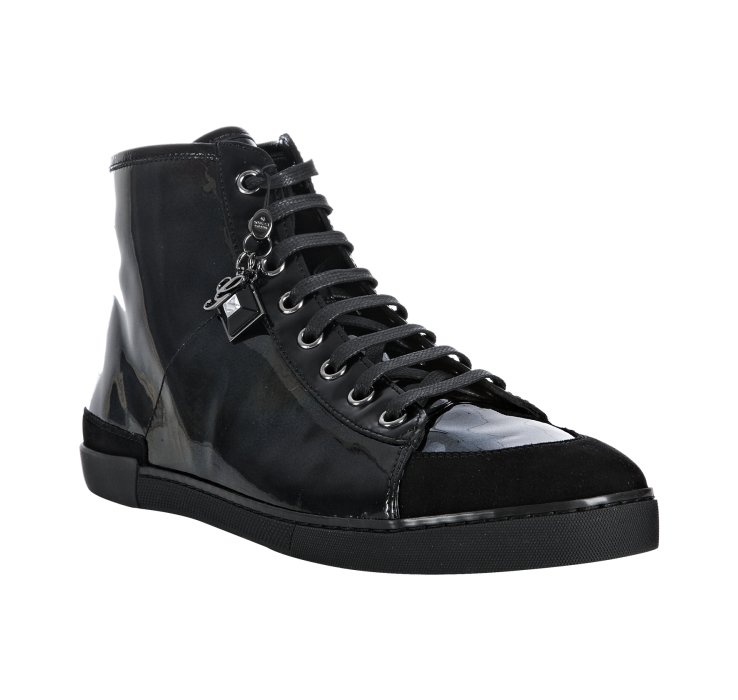 Gucci Black Patent Barcelona Hi-top Sneakers in Black | Lyst