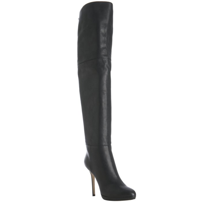 Jimmy Choo Black Leather April Thigh-high Boots in Black | Lyst
