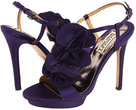 Badgley Mischka Randee High Heel Ruffle Flower Sandals in Purple | Lyst