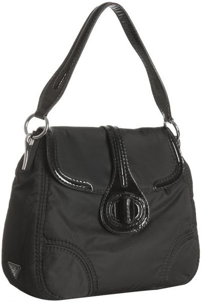 Prada Black Nylon Turnlock Shoulder Bag in Black | Lyst