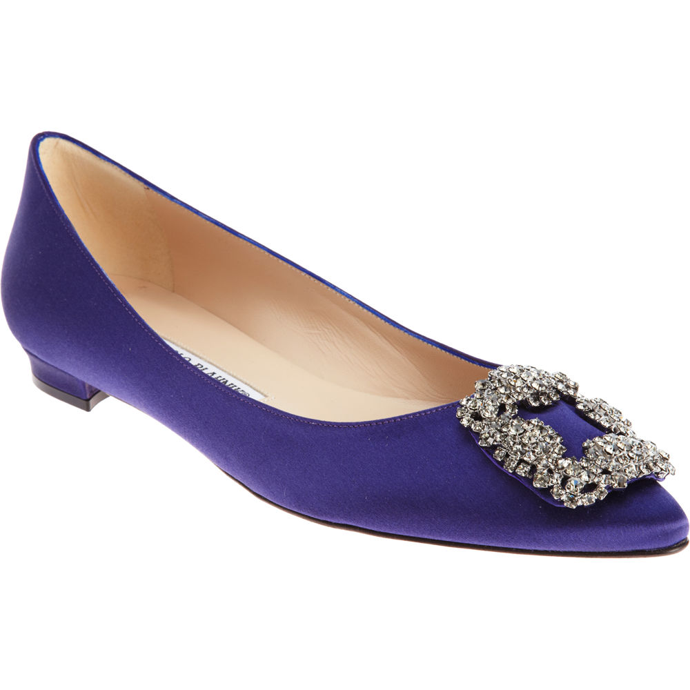 Manolo Blahnik Hangisi Flat in Purple | Lyst