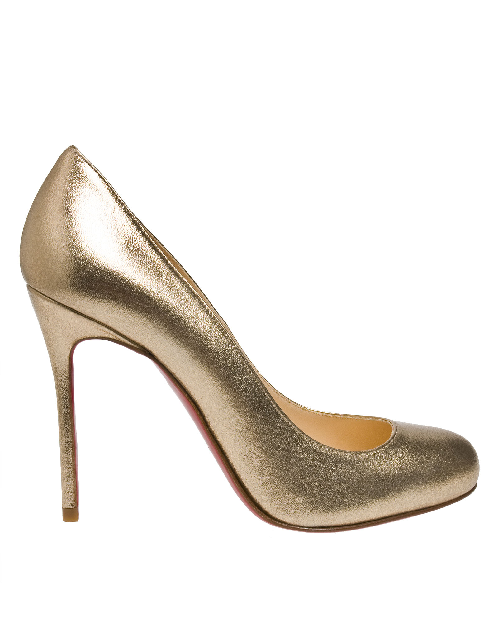 Christian louboutin Fifi Metallic Court Shoes in Gold | Lyst  
