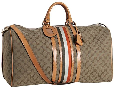 Gucci Tobacco Trim Gg Canvas Large Travel Duffle in Brown (tobacco) | Lyst