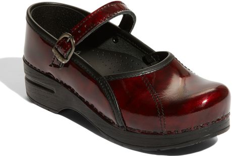 Dansko Marcelle Mary Jane in Red (red marbled patent) | Lyst