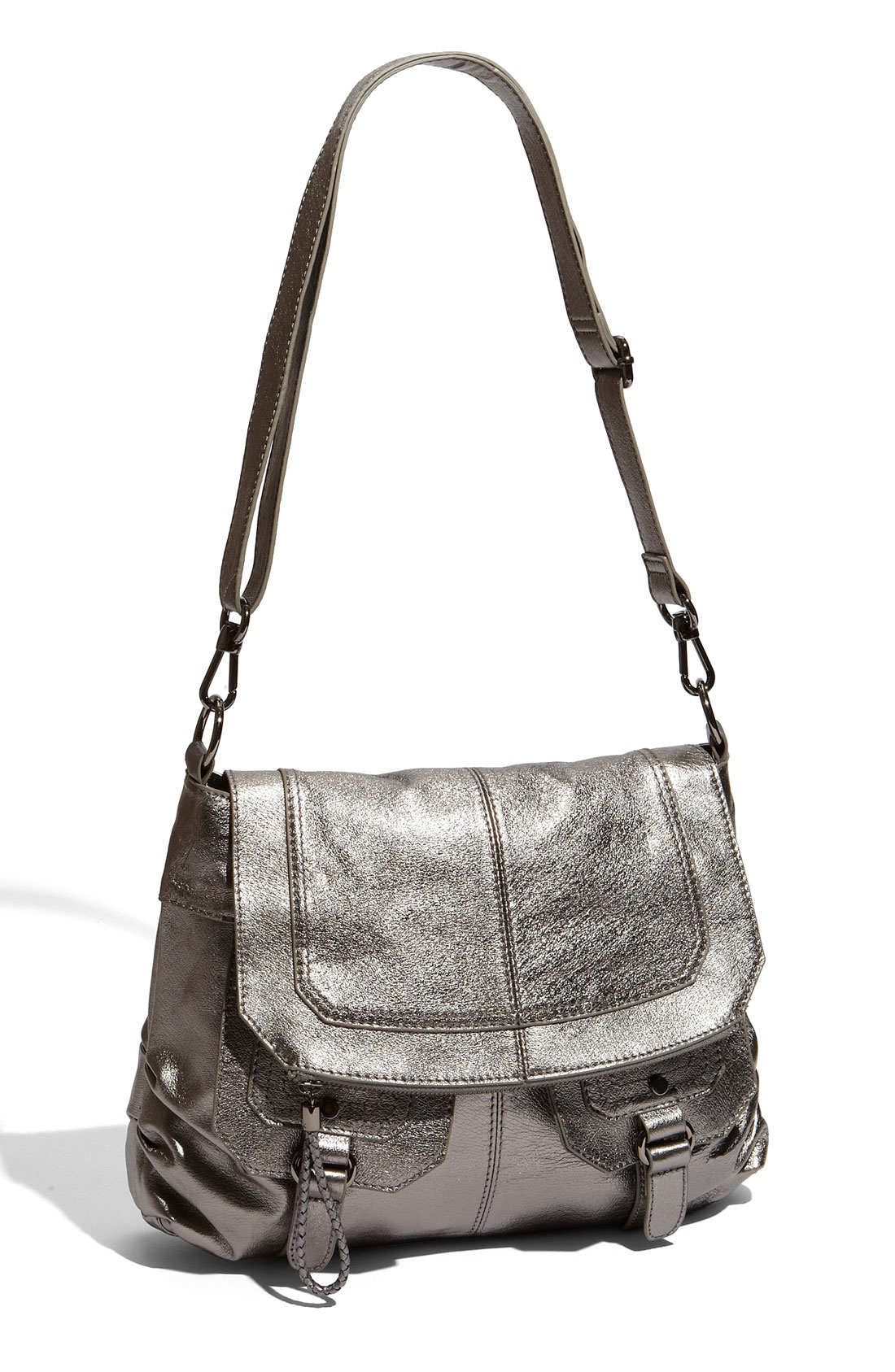 The Sak Silverlake Flap Crossbody Bag in Silver (graphite metallic) | Lyst