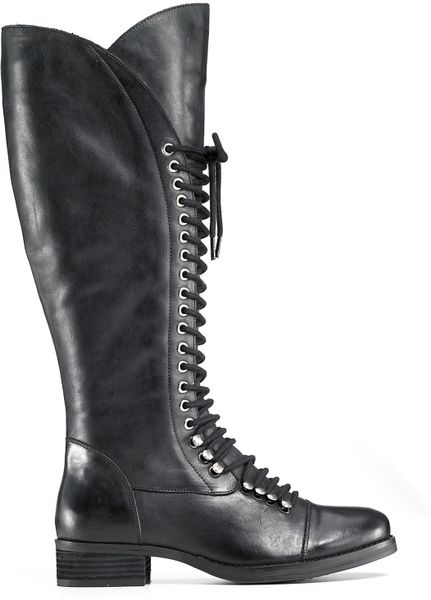 Guess Sensation Lace-up Combat Boots in Black (Black Leather) | Lyst