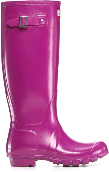 Hunter Womens Original Classic Glossy Rain Boots - Violet in Purple ...