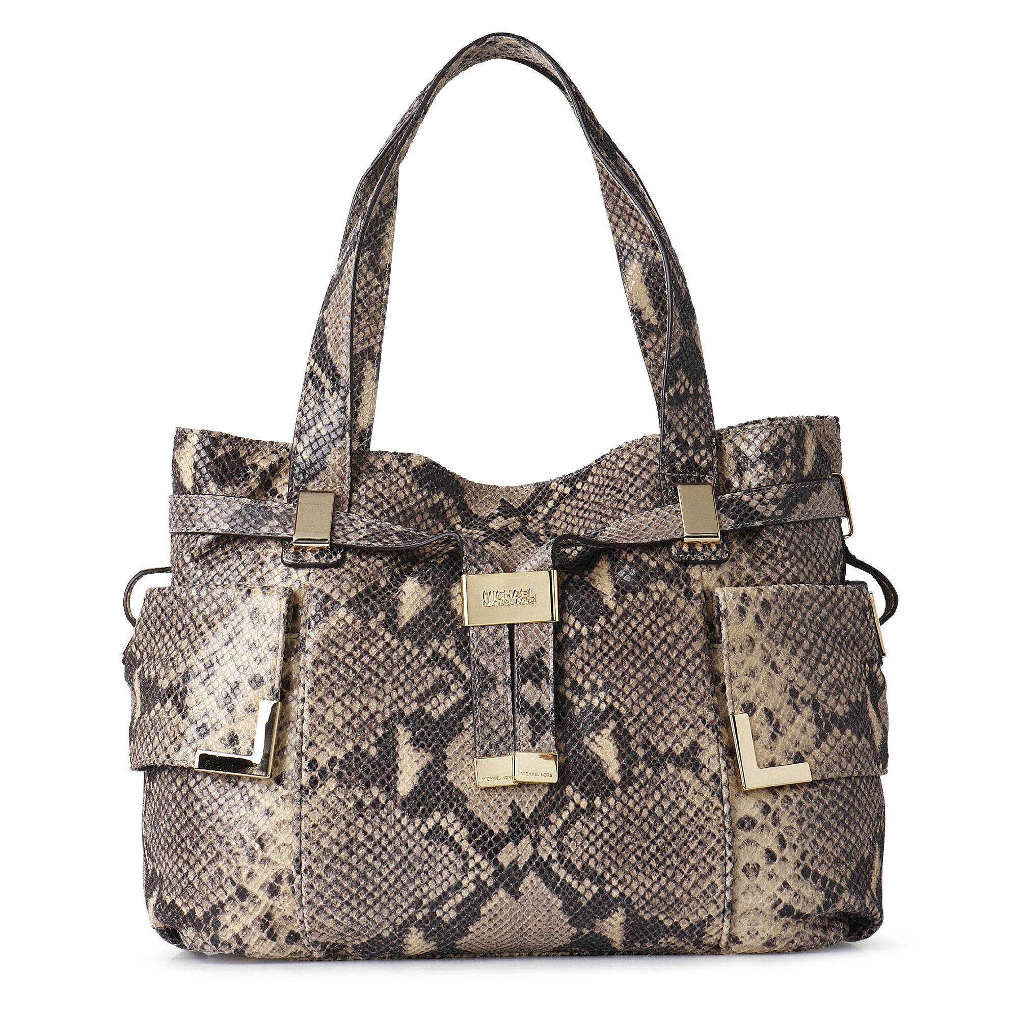 Michael Kors Beverly Python Shoulder Bag in Animal (sand) | Lyst