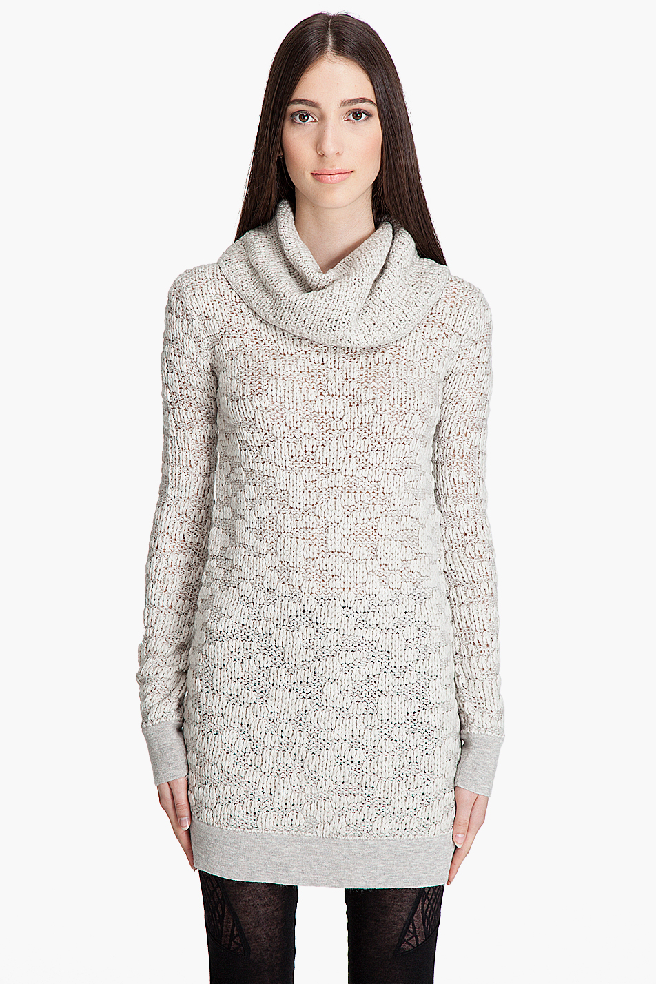 Helmut Lang Merino Wool Open-weave Turtleneck Sweater in White (Putty ...