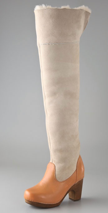 over knee shearling boots