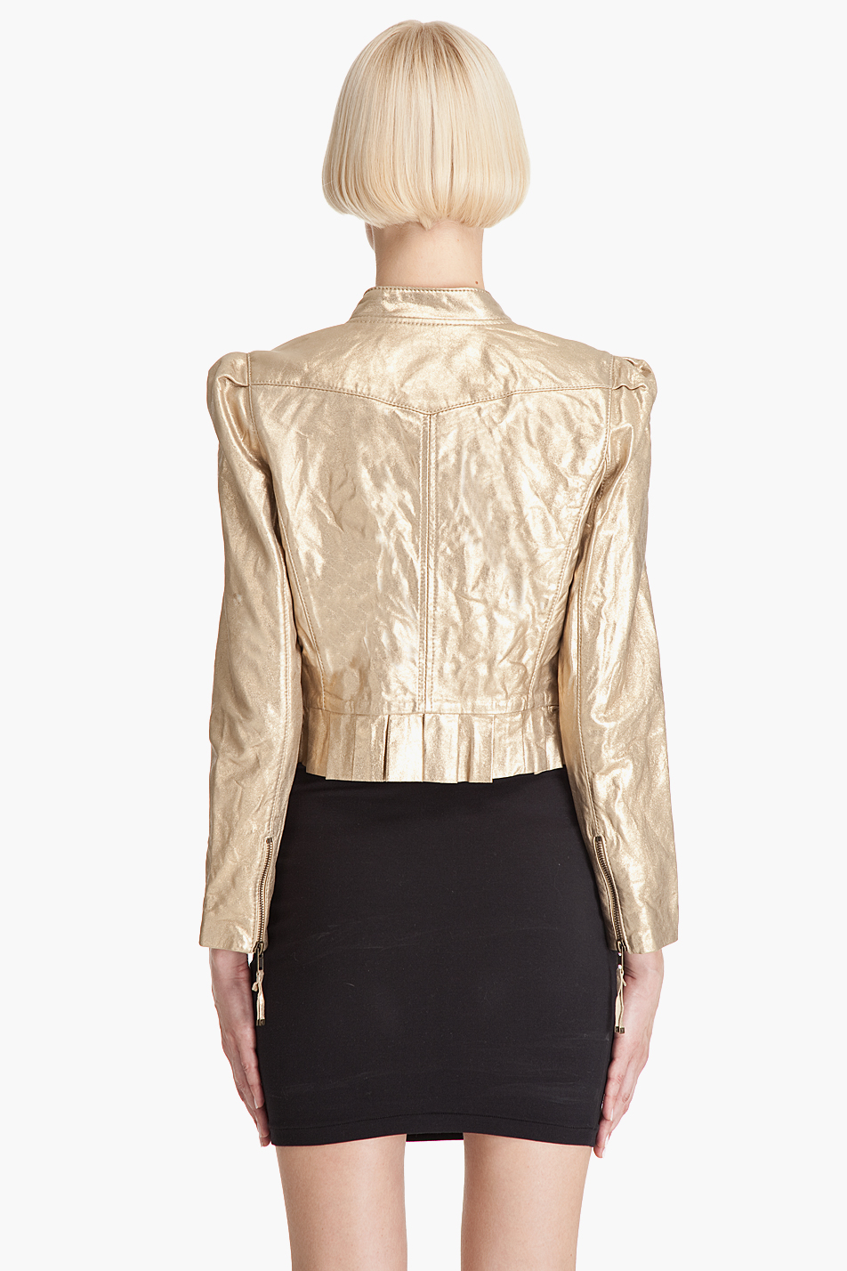 Lyst Juicy Couture Metallic Leather Jacket in Metallic